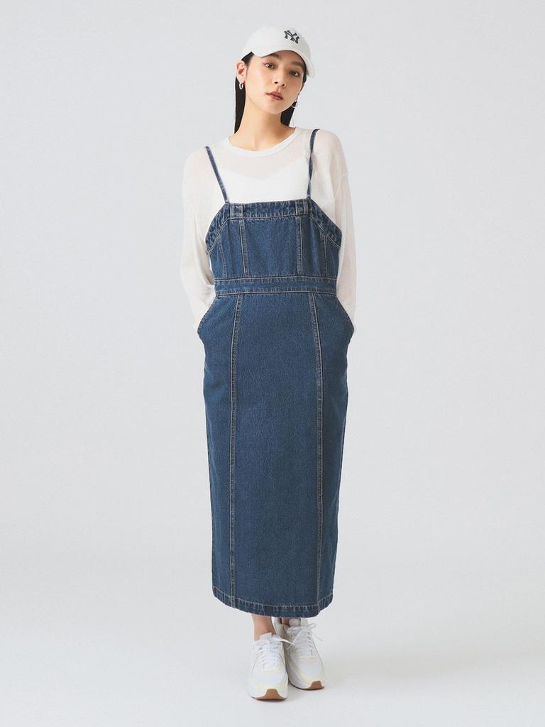 Ray Beams Women's Denim Tight Cami Dress, Blue 1