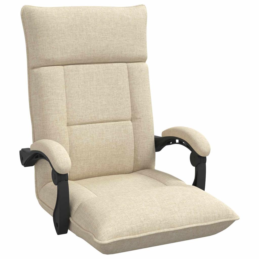 Adjustable Footstool Cream Fabric