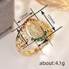 Huitan Luxury Gold Color Rings with Colorful CZ Delicate Virgin Mary Design Finger Rings for Women Exquisite Jewelry for Party