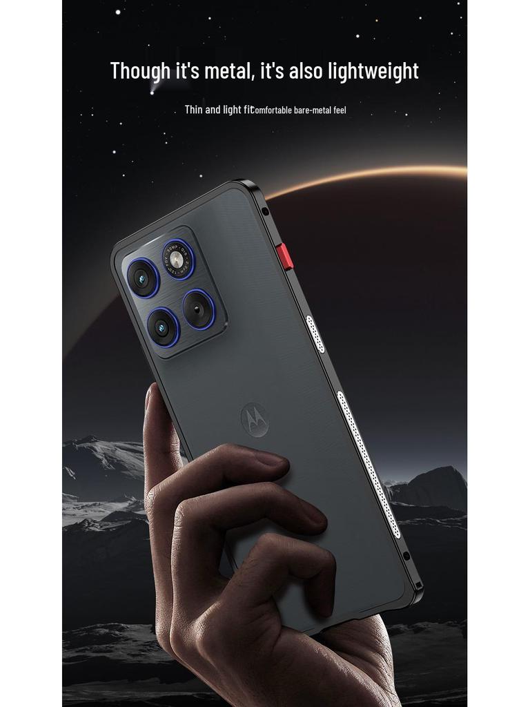 Motorola X70 Air Pro Cooling Metal Frame Edge 60s Seahorse Buckle Case, Cross-Border Compatible