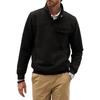 Men's Winter Solid Color Diamond Check Sweatshirt Men's Casual Pocket Button Sweatshirt