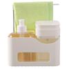 Hand Soap and Dish Soap Dispenser Set for Kitchen, Dual Pump 4-in-1 Organizer with Sponge and Towel Holder