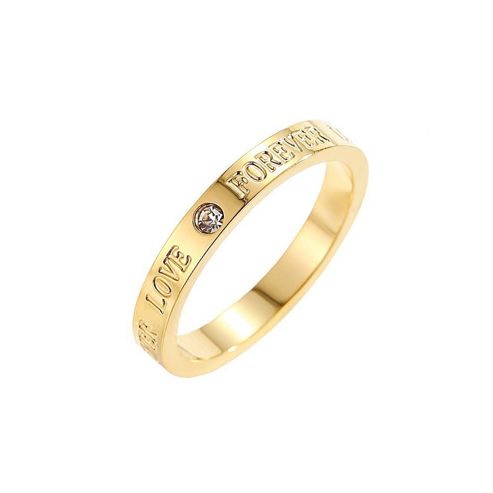 Temperament fashion forever love titanium steel diamond ring women's niche simple love couple ring hand jewelry