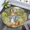 Peter Rabbit2 Round Area Rug,Carpet Rug for Living Room Bedroom Sofa Playroom Decor,Non-slip Floor Mat