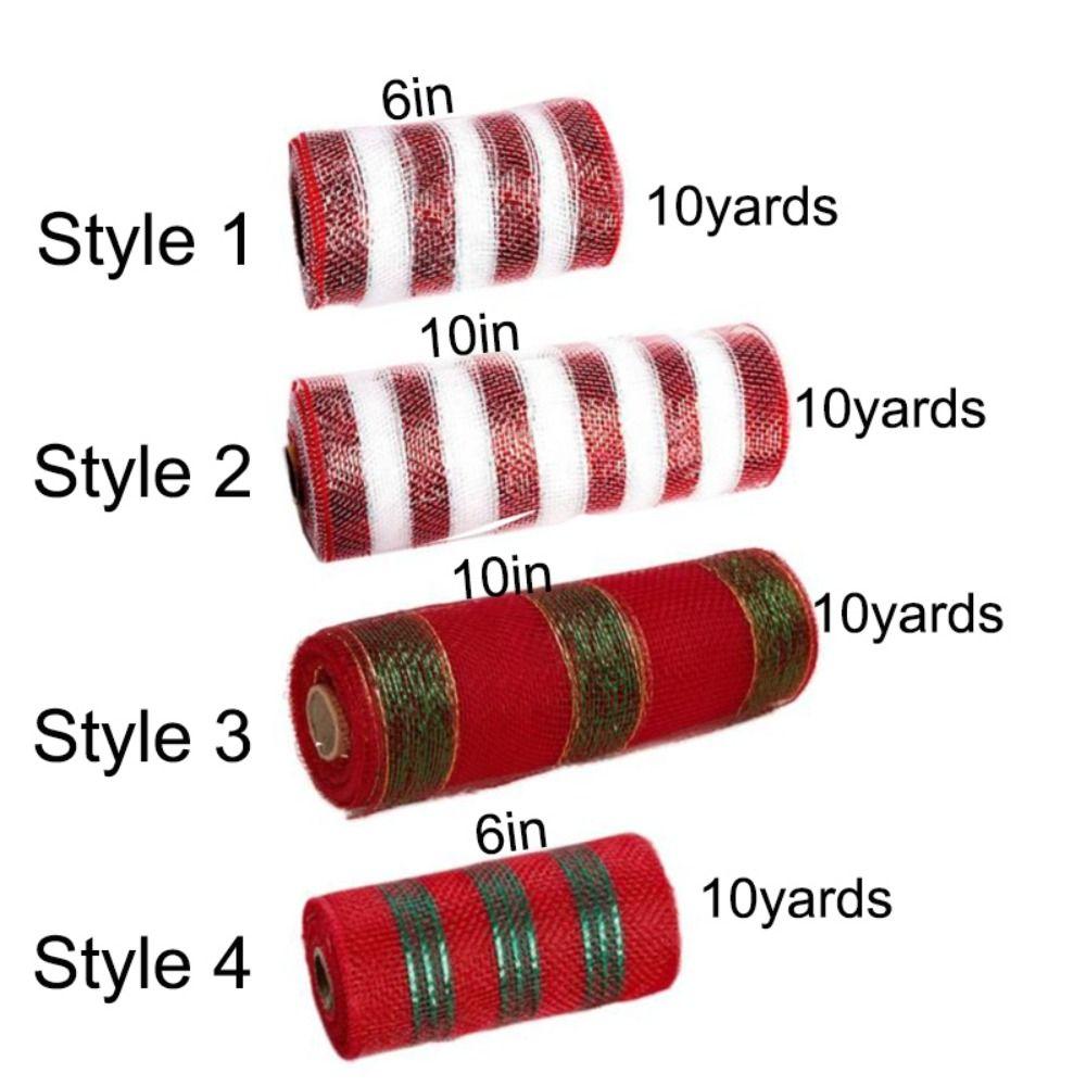 Handmade Christmas Wreath Tree Stripes Mesh 26cmx10 Yard Gift Wrapping Ribbon  Christmas Tree Decor