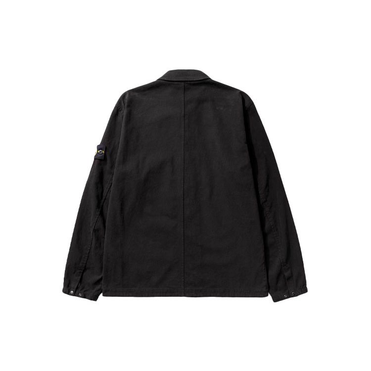 STONE ISLAND Recycled Cotton Single Pocket Collar Jacket Men Jacket Black 751510704-V0029