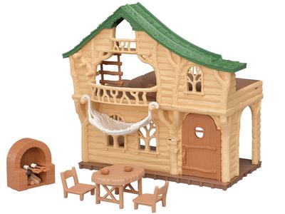 Sylvanian Families Family Trip House [Forest Exciting Log House] CO-62 ST Mark Certified Toy Dollhouse for Ages 3 and Up, Sylvanian Families, Epoch