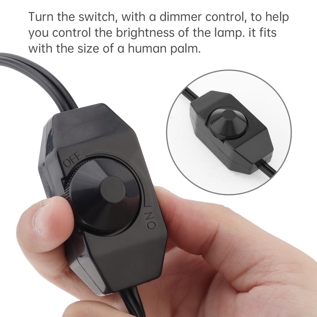 1.8M 5.9ft Plug In Lamp Dimmer Switch Extension Cord Rotary Control Heavy Duty 220V Incandescent Dimmable Lights