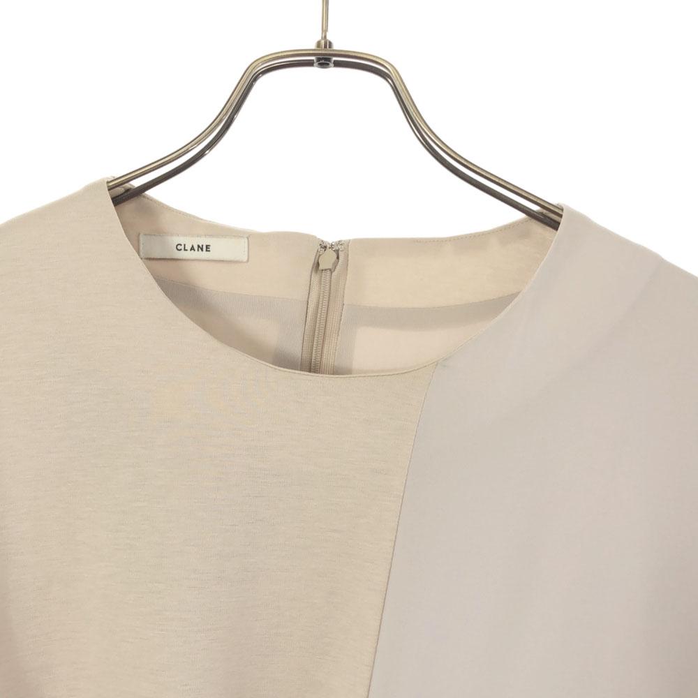 CLANE Made In Japan Short Sleeve Design One Piece 1 Switching Back Zipper Women Used