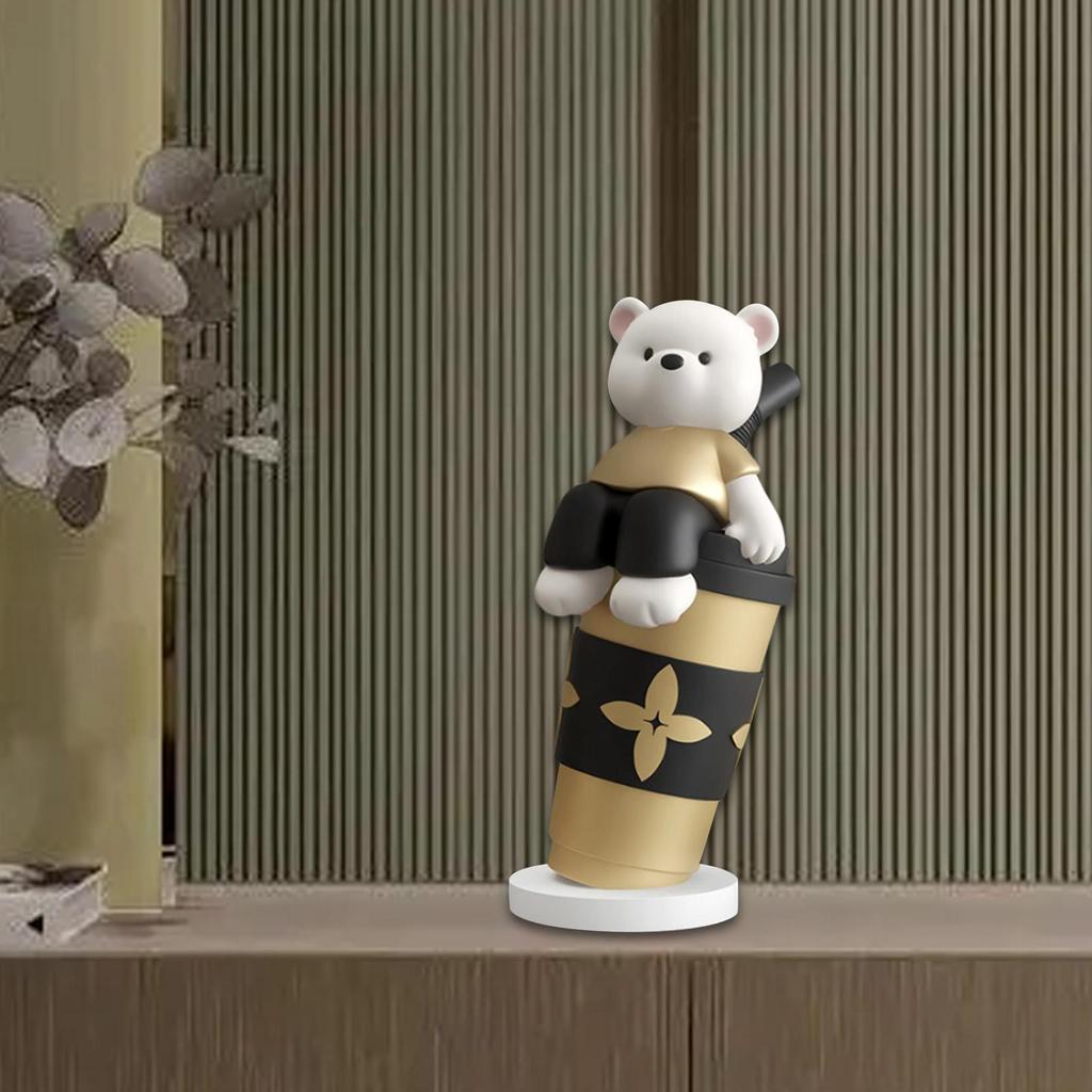 Animal Statue Resin Housewarming Gift Cartoon Collectible Cute Animal Sculpture for Bedroom Dining Table Entrance Cabinet Office