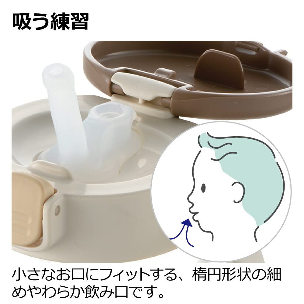 Richell Tri Step-Up Mug Set, Premium SD, Light Gray, 1 Set, 200ml, 300ml, 5 Months