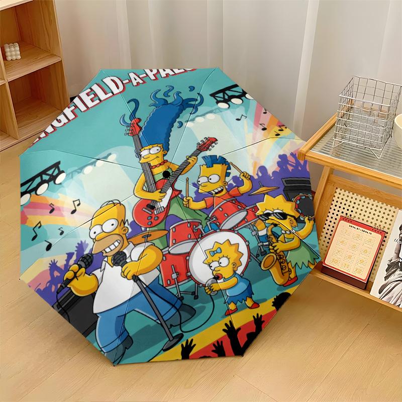 The Simpsons Windproof Auto 8 Rib Folding Umbrella Portable Outdoor Parasol