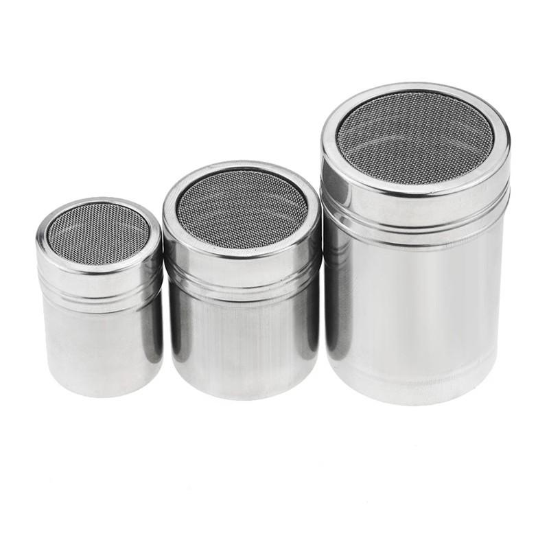 Stainless Steel Spice Pepper Shakers Chocolate Shaker Lid Sugar Bowl Cocoa Container Powder Coffee Sifter Kitchen Accessories