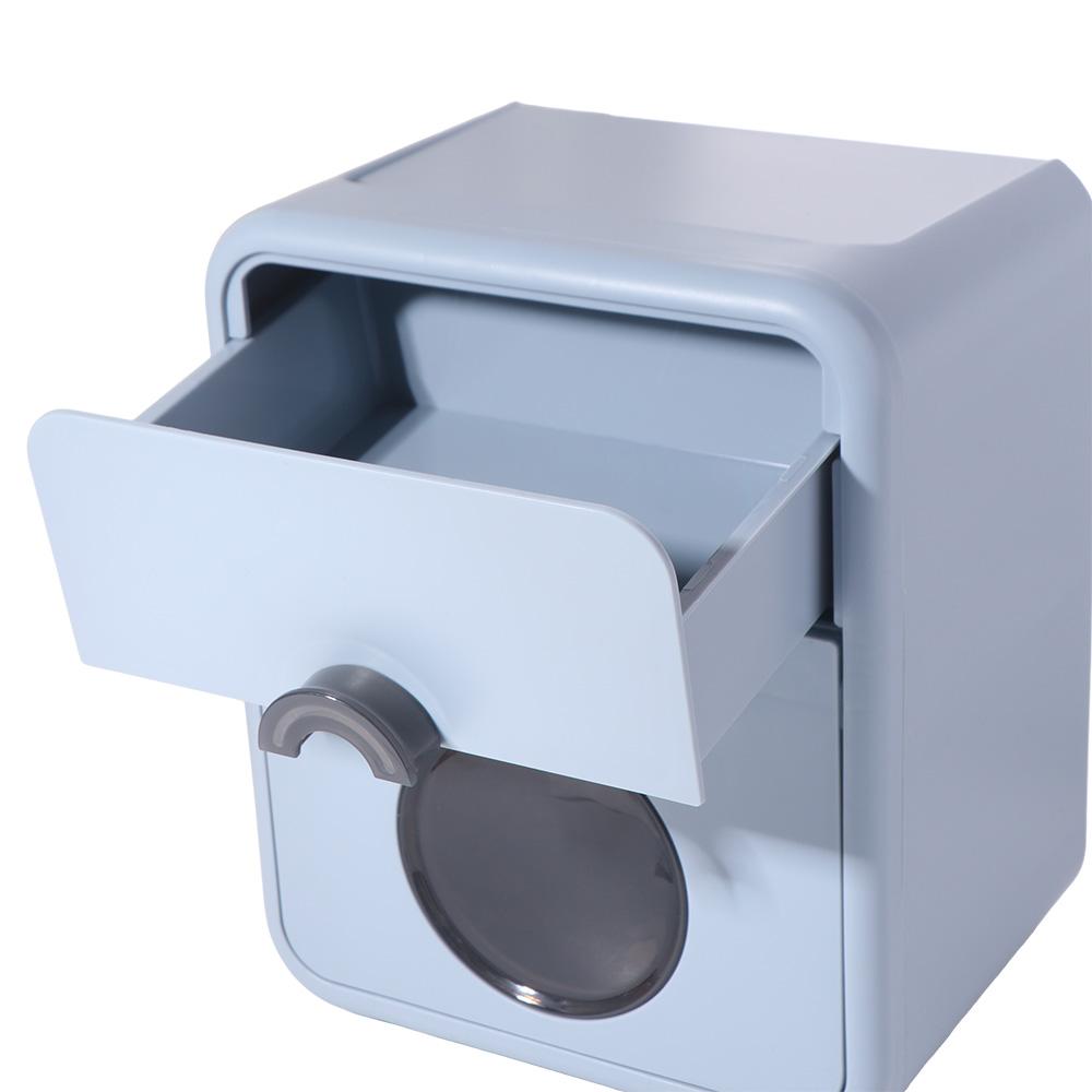 Plastic Double Layer Tissue Box Wall Mounted Large Capacity Toilet Paper Holder Punch Free Space Saving Toilet Paper Storage Box