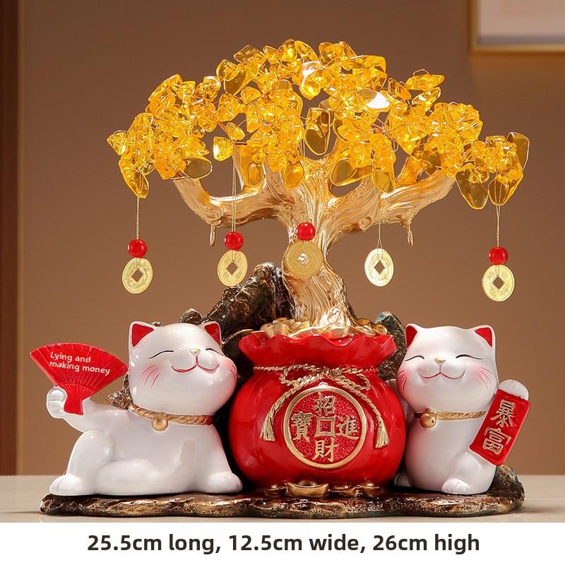 Lucky Cat Lantern Circle Lucky Money Tree Ornament Living Room Decoration housewarming opening gift