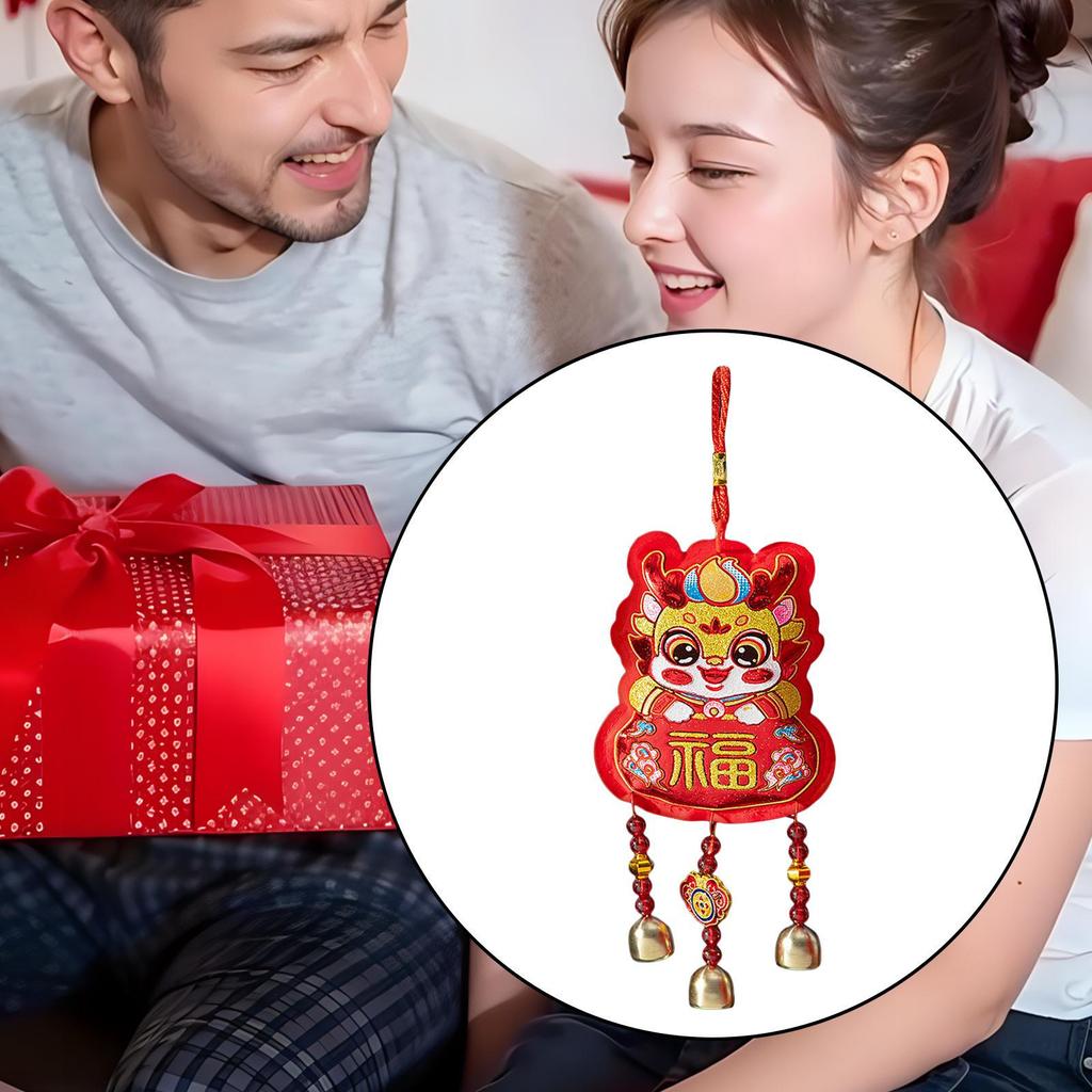Festive Blessing Wind Chime Pendant Hanging Fengshui Photo Props Dragon Year Decoration