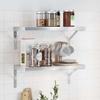 VidaXL Wall Shelves 2 Pcs 50x23.5x3 Cm Silver Stainless Steel, Floating Shelf, Wall Display Shelf, Panel 30286