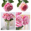 Artificial Rose Flower Realistic Long Stem Fake Silk Rose Bouquet for Party Home Wedding Centerpiece Office Table Decor