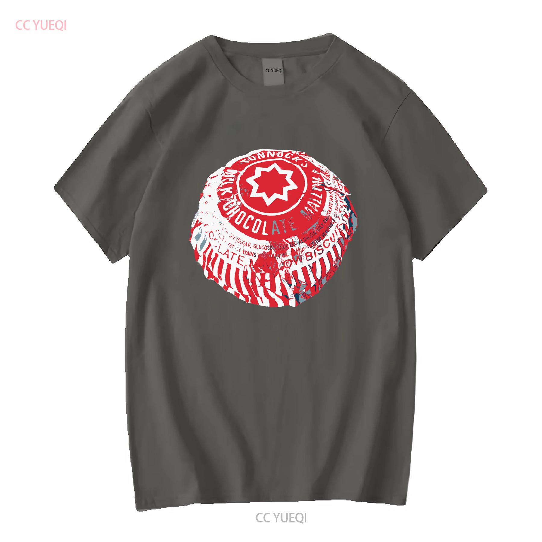 

Tunnocks Tea Cake Pop Art White and Red Design T Shirt long or short sleeves vintage Washed designer clothes Comfortable L