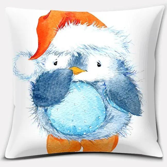 Office Living Room Home Pillowcase Blue Penguin Animal Pillowcase Car Ornaments