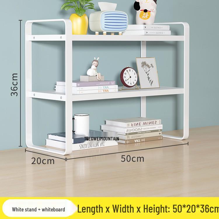 Dual-Layer Desktop Storage Rack & Office Organizer Bookshelf