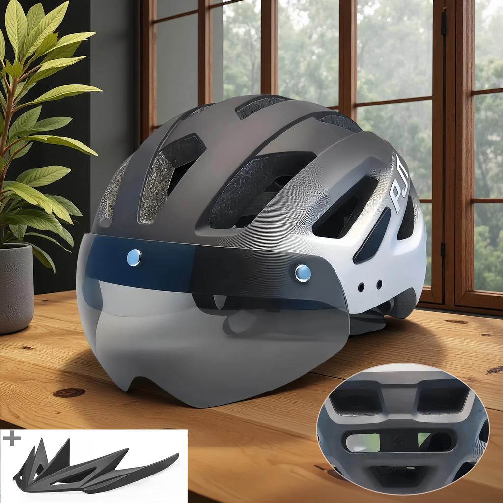 Kask Rowerowy Pjt Z Goglami Przeciwsłonecznymi Męski Daszek Przeciwsłoneczny Kask Rowerowy Okulary Przeciwsłoneczne Kask Rowerowy Szosowy Mtb Kask Rowerowy Sportowy Z Goglami E-Bike