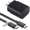25W USB C Samsung Fast Charger, USB C To USB C Cable for Samsung Galaxy A16, A16 5G, A06, A55, A54,A25,A35, S24 FE, M05, M15, F14 4G, F05, Z Fold 6,