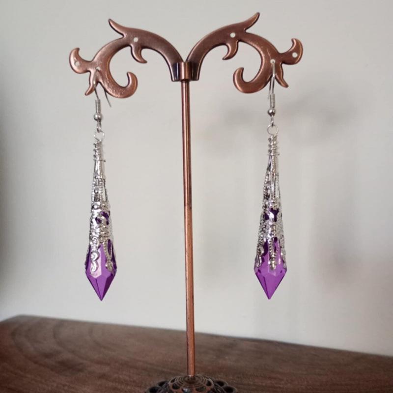 Retro Purple Victorian Gothic Halloween Earrings
