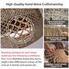 19 Rattan Pendant Light Hand-Woven Rustic Wicker Hanging Light 3-Light Seagrass Ceiling Chandelier Oval Water Plants Rattan Cha