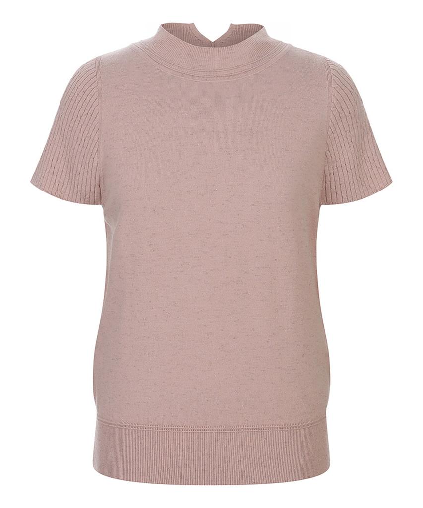 MAREMONTE Mock Neck Short Sleeve Knit_M241Mkt01P0