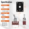 Heavy Duty Waterproof Toggle Switch 12V DC 30A 2 Pin SPST ON/Off Toggle Switch With Mounting Panel For Marine Boat Automotive