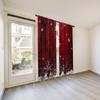 Red Christmas snowflake and pine branch design - printed curtains   home decoration   room decoration