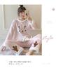 DayaEmmoTQ Cute Embroidered Flannel Long Crew Coral Cold Weather Plus Available In Three Colors for and Spring Women's Pajamas, Sleeves, Neck,