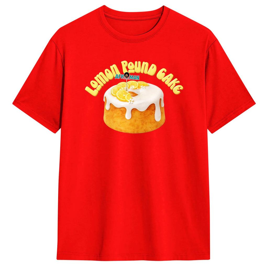Afroman Zitronen-Pfundkuchen Baumwoll-T-Shirt Für Herren Sommer Streetwear T-Shirts Harajuku T-Shirts Übergröße Print Kleidung
