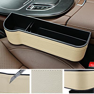 Leder-Autositz-Lücken-Organizer, Multifunktions-Konsole, Fugenfüller, seitliche Aufbewahrungsbox mit Getränkehalter, Auto-Innenraum-Aufbewahrungstasche