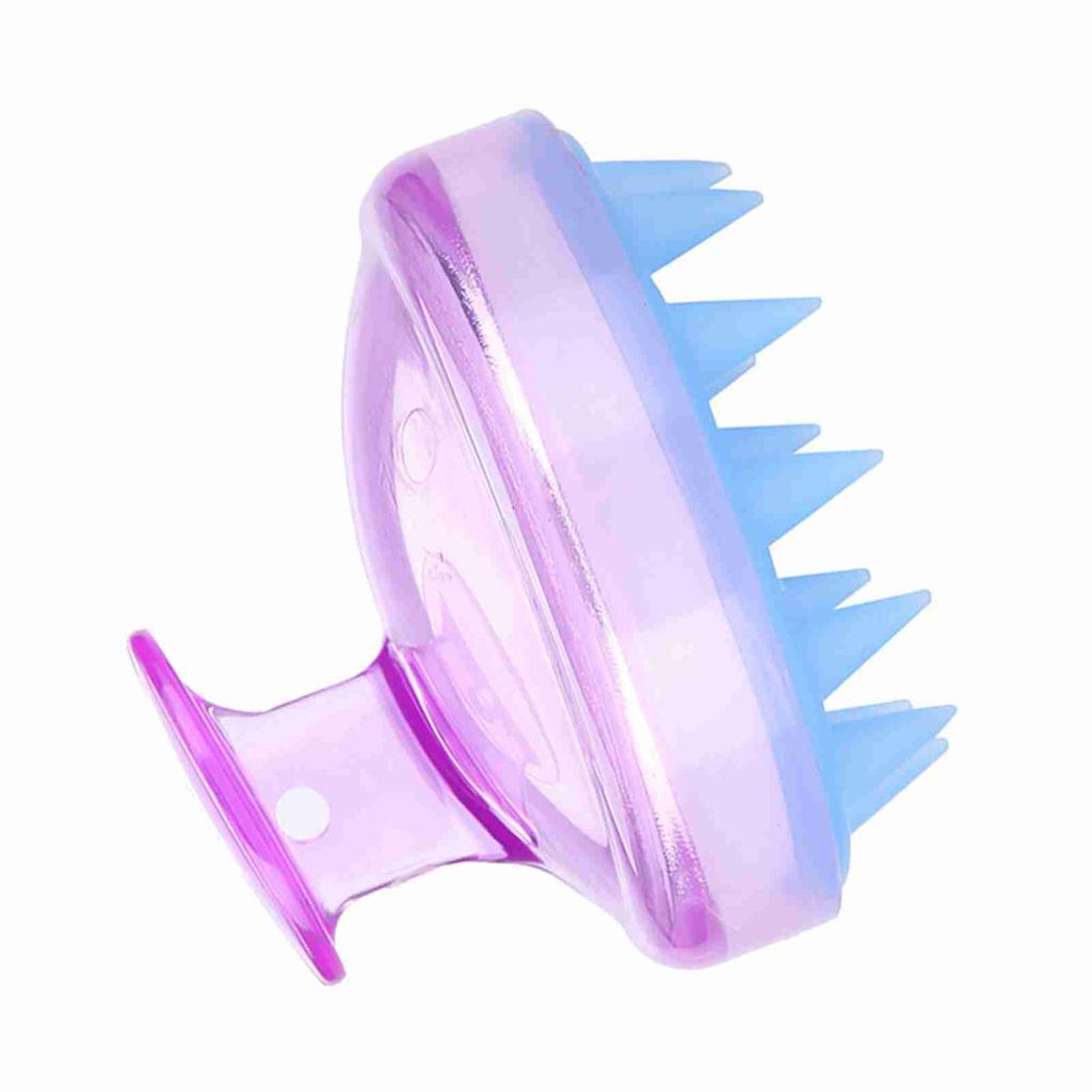 Silikonowy Szampon Skóra Głowy Prysznic Kąpiel Mycie Włosów Masaż Masażer Szczotka Grzebień Fioletowy