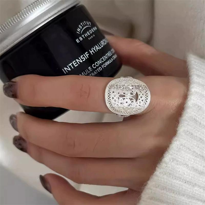 Delicate Openwork Texture Cuff Finger Rings For Women Girl Fashion New Jewelry Bosom Friend Gift Party anillos mujer