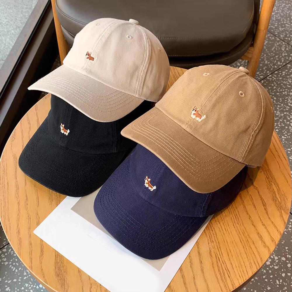 Cute Corgi Dog Embroidered Baseball Cap Sun Protective Breathable Adjustable Ideal Casual Hat Men Women Unisex Baseball Cap