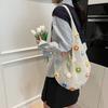 Idyllic lazy knitted flower new tote commuter large capacity seaside shoulder armpit woven bag