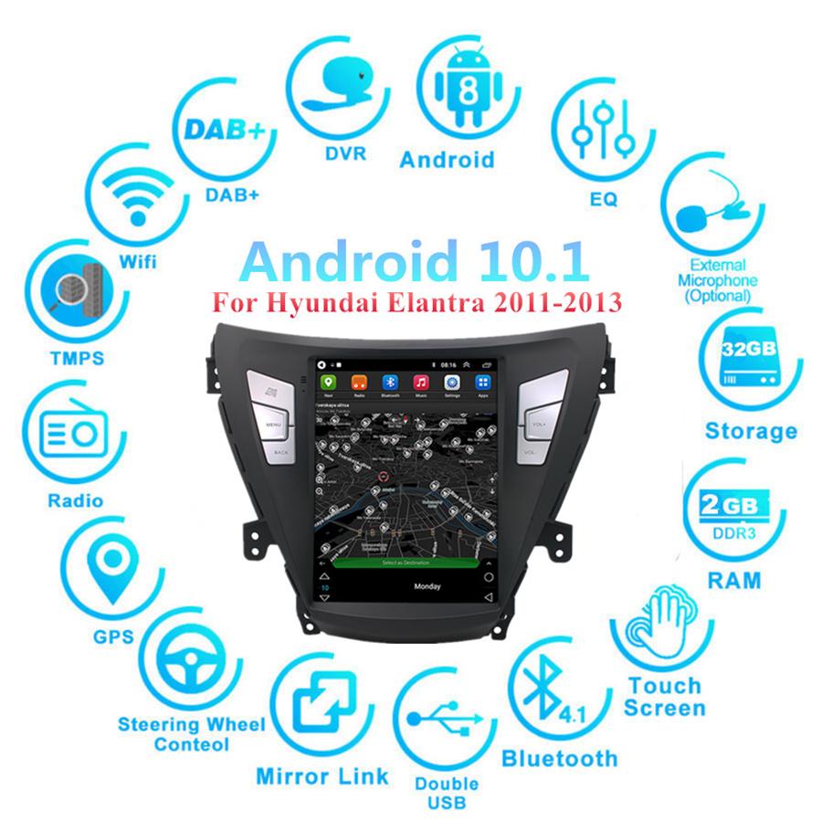 Elantra navigation all-in-one machine 11-13-vertical screen 9.7-inch high configuration