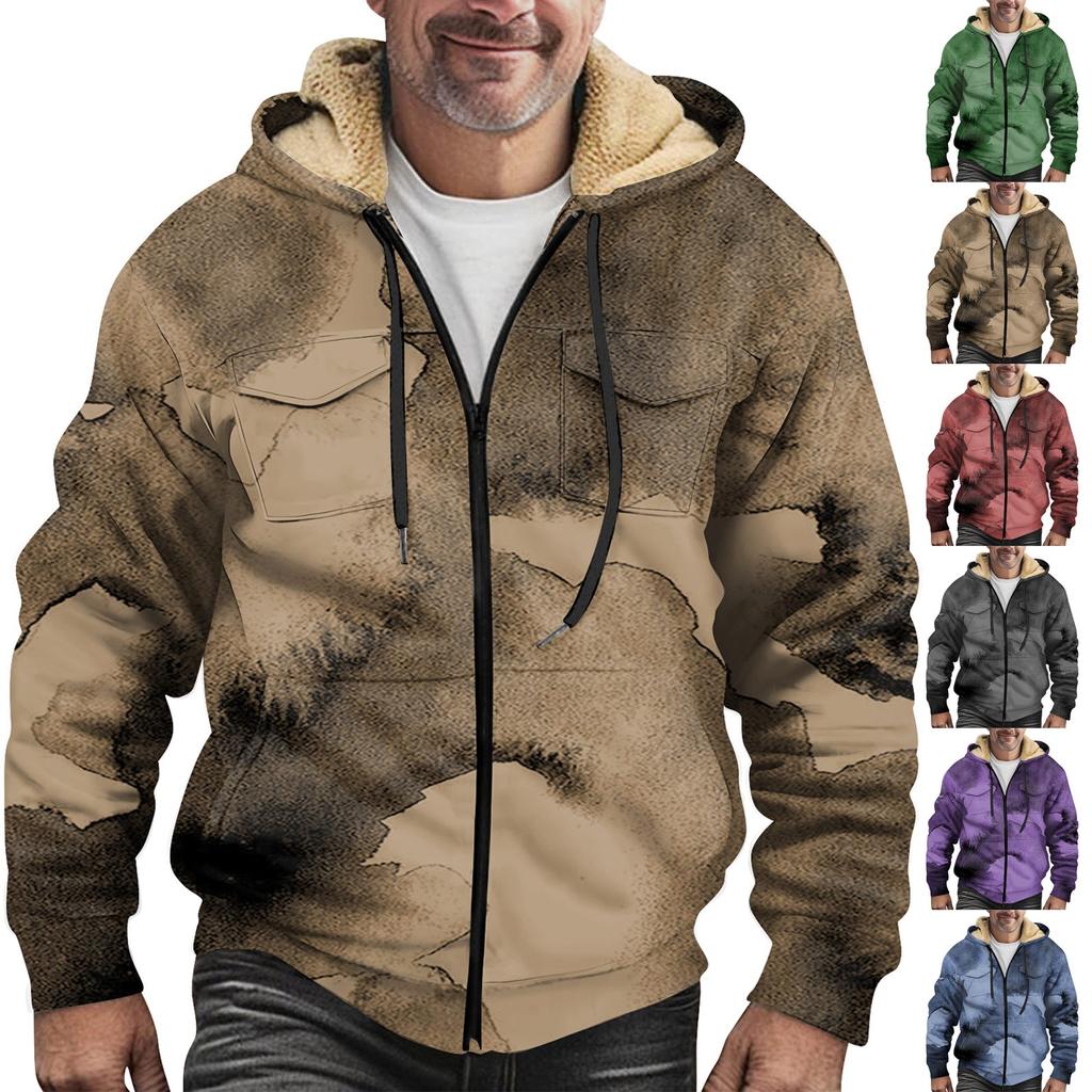 Men's Thickened Button Double Pocket Jacket With Pocket Insert Cotton Jacket