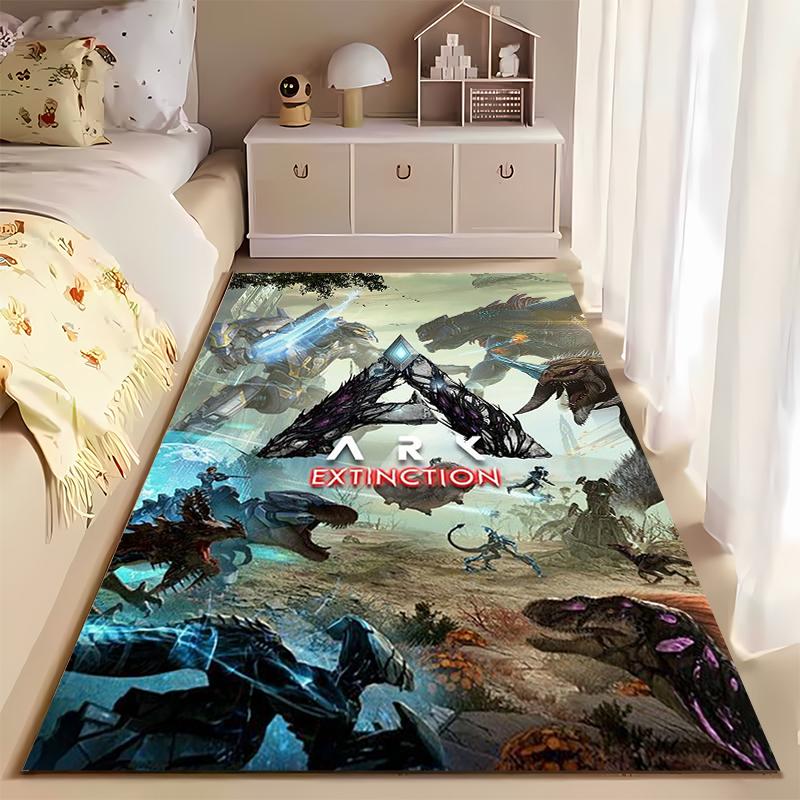 ARK Extinction Sci-fi Dinosaur Battle Design Non-slip Rug Suitable for Living Room and Bedroom Sofas