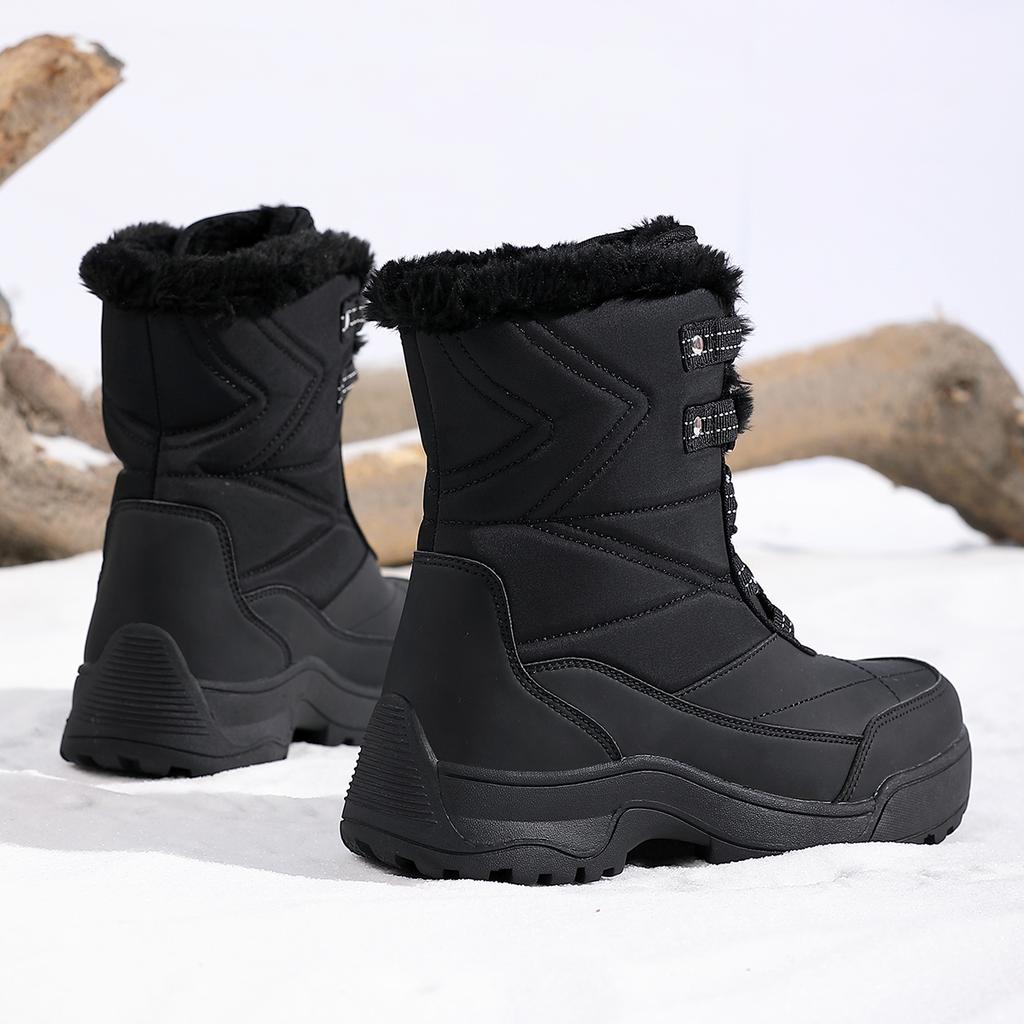 TUINANLE Womens Winter Warm Snow Boots Anti-Slip Faux Fur Lined Ankle Booties Shoes Comfortable Plush Lined Mid Calf Boot for Women
