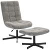 Lounge Chair With Footrest Swivel Chair Adjustable Height Reclining Backrest 66 X 80 X 93 104 Cm Gray