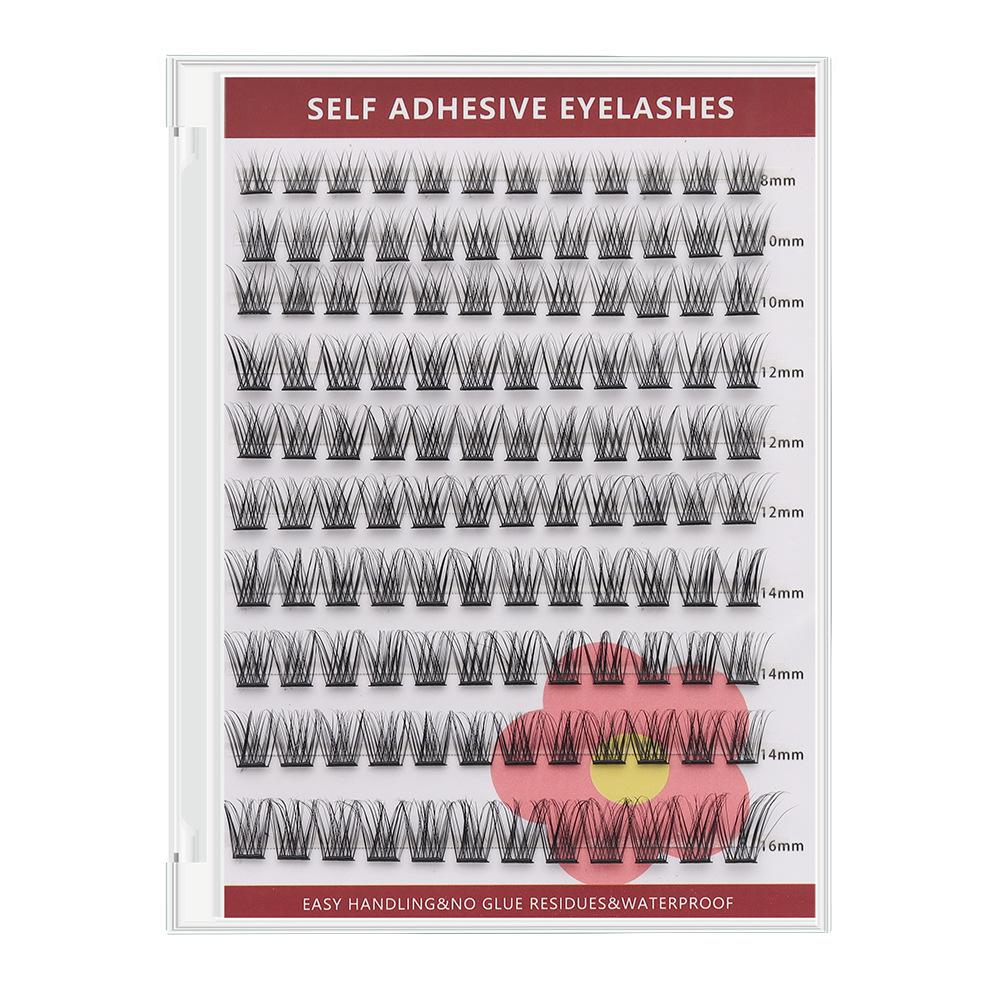 Large-capacity self-adhesive false eyelash set, mixed lengths, various styles, no glue needed, long-lasting waterproof and sweatproof