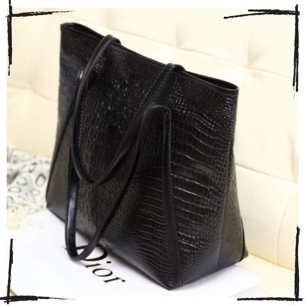 Homarina Commuter A4 Size Tote Large A4 Lightweight Leather Shoulder Perfect for Job Hunting Bag, Bag, Women's, Black, Capacity, Size, Bag, Zippered,