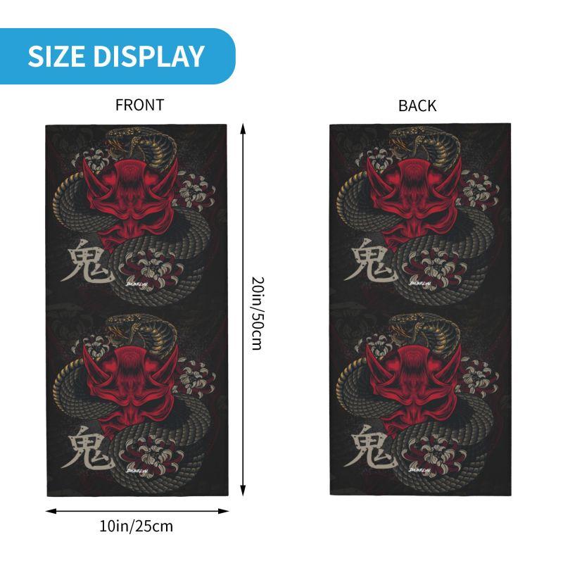Japanese Art Oni Mask Snake Headband Neck Warmer Hiking Cycling Tube Scarf Women Men Face Bandana Gaiter