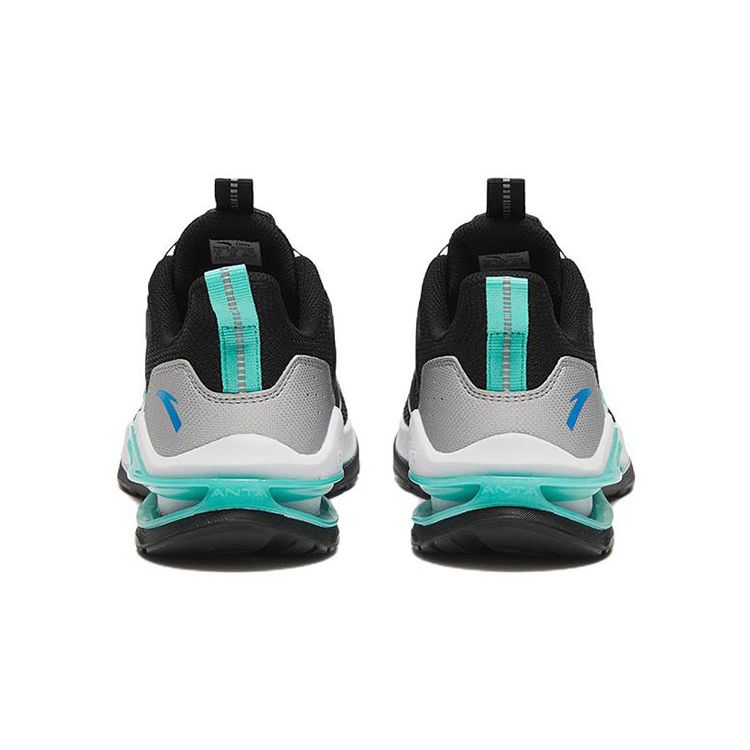 Anta Kids Jiangxin 1.0 Non-Slip Shock Absorbing Wear-Resistant Low-Top Running Shoes Kids Running Shoes Black Silver Blue 312245573-1