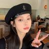 Japanese College Style Beret Women'S Autumn And Winter Retro Literary And Artistic Octagonal Hat Ins Face Small Flat Top Painter Hat
