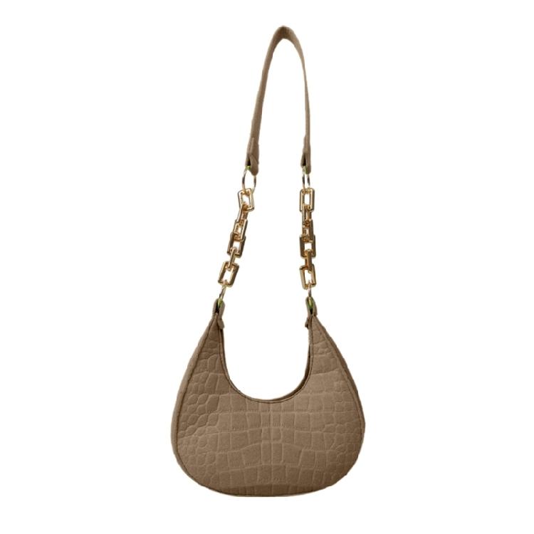 Sophisticated Shoulder Bag Felt Handbag Crossbody Bag with Chain Strap for Women